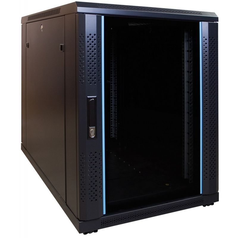 15 HE, kleiner Serverschrank, mit Glastür (BxTxH) 600 x 1000 x 860 mm