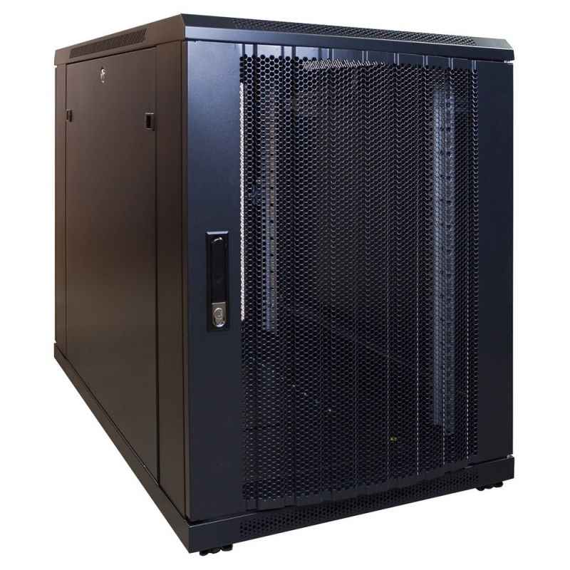 15 HE, kleiner Serverschrank, mit perforierter Fronttür (BxTxH) 600 x 1000 x 860 mm