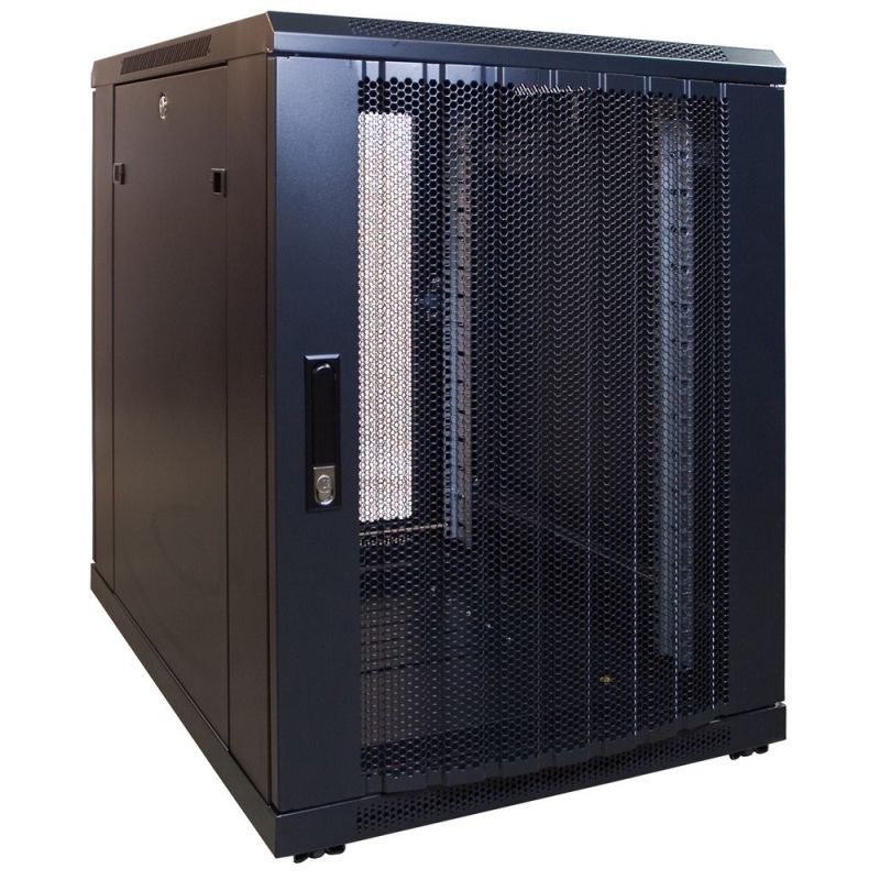 15 HE, kleiner Serverschrank, mit perforierter Fronttür (BxTxH) 600 x 600 x 860 mm