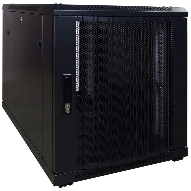 12 HE, kleiner Serverschrank, mit perforierter Fronttür (BxTxH) 600 x 1200 x 720 mm