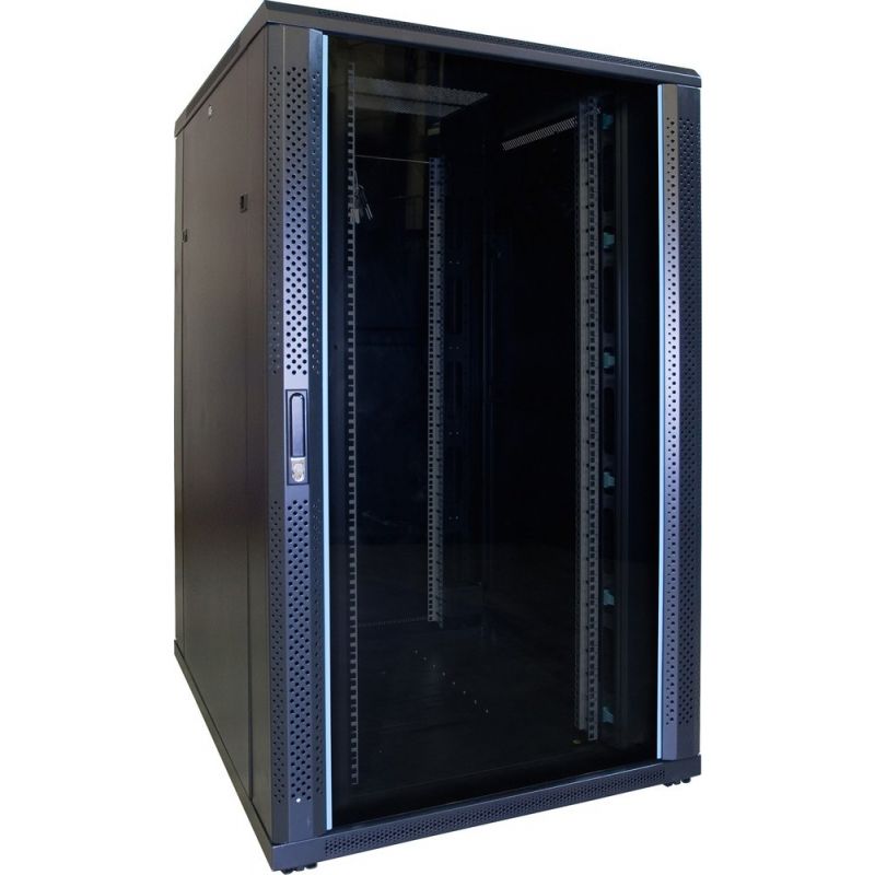 27 HE 19” Serverschrank, mit Glastür (BxTxH) 800 x 1000 x 1400mm