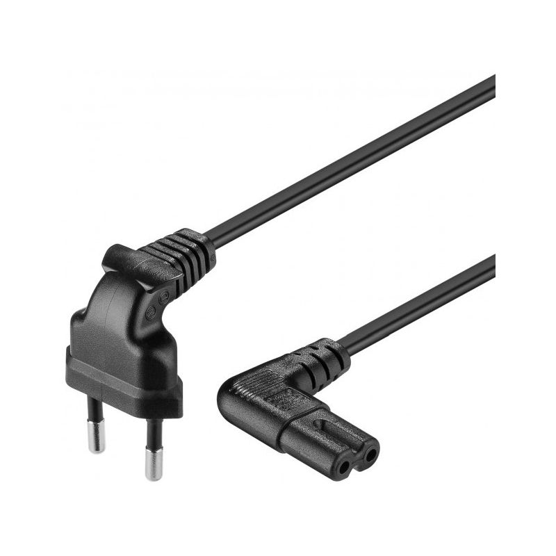 Stromkabel mit Eurostecker und Gerätebuchse C7 – Schwarz - 2 Meter