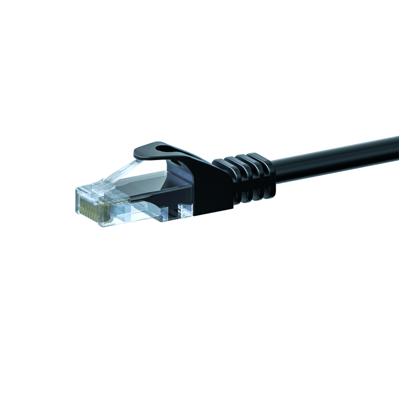 CAT5e Netzwerkkabel, U/UTP, 50 Meter, Schwarz, 100% Kupfer