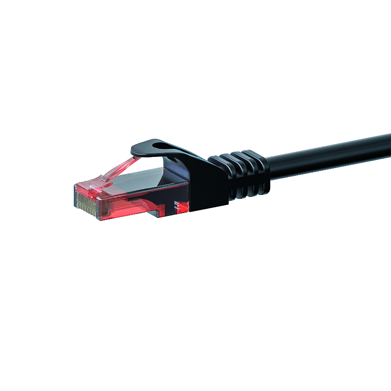 CAT6 Netzwerkkabel, U/UTP, 0,25 Meter, Schwarz, 100% Kupfer