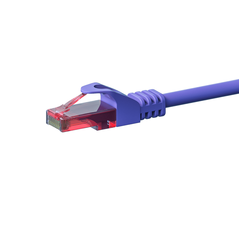 CAT6 Netzwerkkabel, U/UTP, 0,25 Meter, Violet, 100% Kupfer