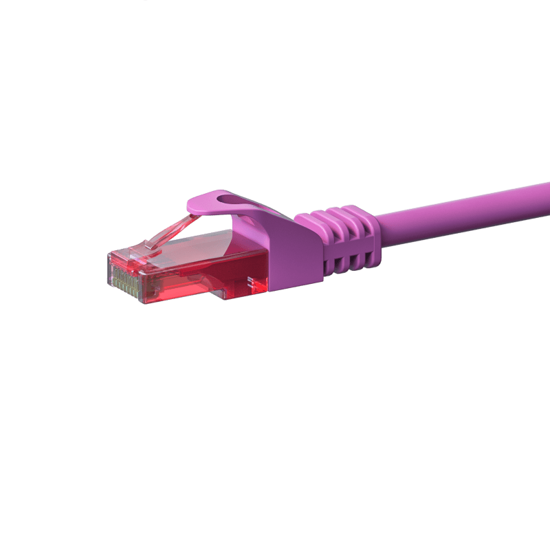 CAT6 Netzwerkkabel, U/UTP, 50 Meter, Rosa, 100% Kupfer