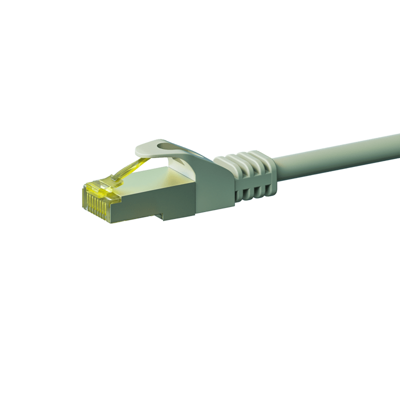 RJ45 Netzwerkkabel S/FTP (PiMF), mit CAT 7 Rohkabel, Grau, 0,25m