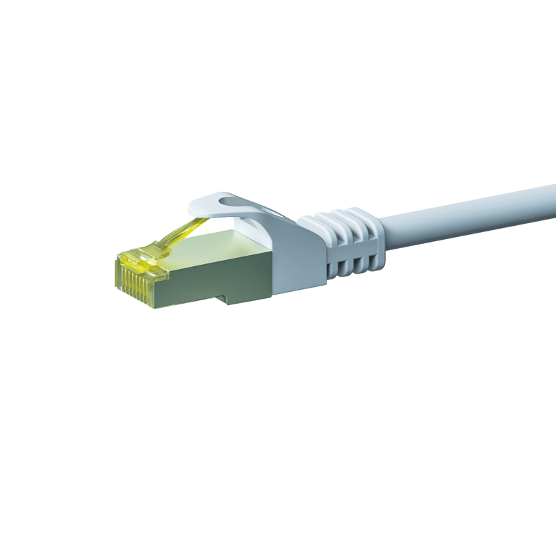 RJ45 Netzwerkkabel S/FTP (PiMF), mit CAT 7 Rohkabel, Weiß, 7,50m