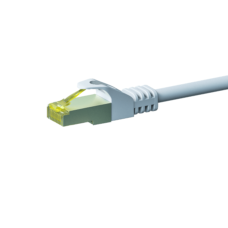 RJ45 Netzwerkkabel S/FTP (PiMF), mit CAT 7 Rohkabel, Weiß, 10m