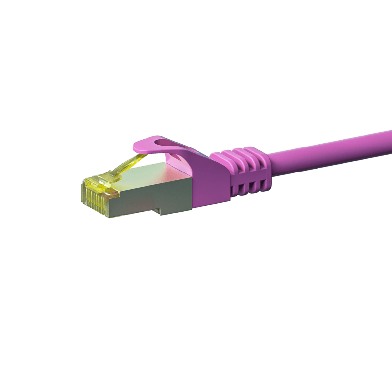 RJ45 Netzwerkkabel S/FTP (PiMF), mit CAT 7 Rohkabel, Rosa, 50m