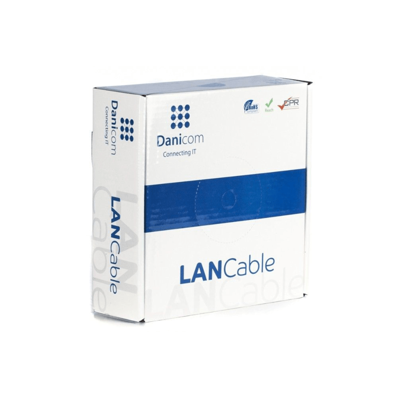 CAT5e F/UTP 50m auf Spule gewickelt starr grau CCA