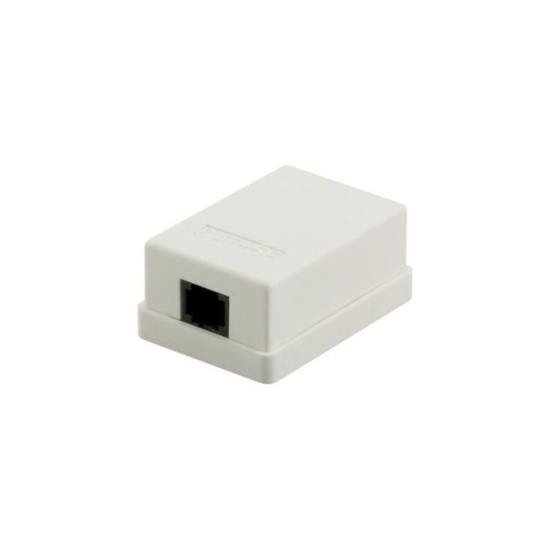 Dose Aufputz Cat. 5/ Class E einfach, ungeschirmt, 1 x 45RJ, Elfenbein